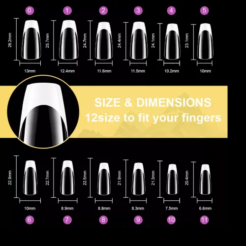 Nail Tips French Manicure full cover 120τεμ.