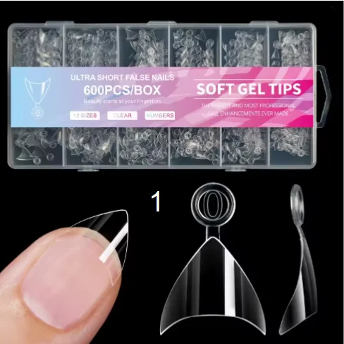Ultra Short Gelly Soft Gel Tips 600pcs 12 size