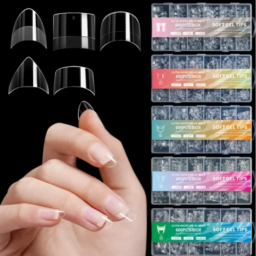 Ultra Short Gelly Soft Gel Tips 600pcs 12 size