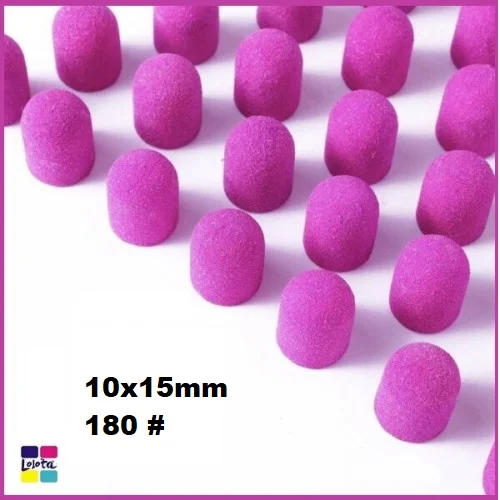 Καπελάκια Πεντικιούρ Ροζ 180 grit 10τεμ 10x15mm