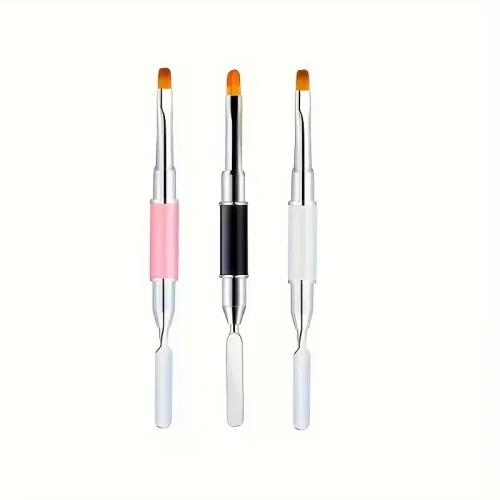 Πινέλο Acrygel Διπλό με σπάτουλα Σετ 3 τμχ