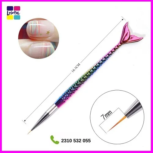 Πινέλα Νυχιών Nail Art Mermaid Rainbow Σετ 3 τεμ.