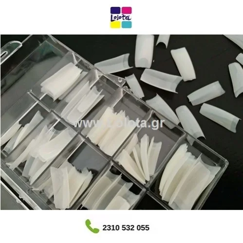 Tips Νυχιών Natourale Φυσικά με Πατούρα Σετ 100 τεμαχίων σε κασετίνα