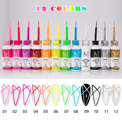 Nail Art Gel 12 Colors Liner Mobray