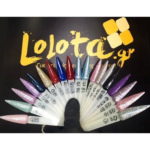 Ημιμόνιμο Glitter Επαγγελματικό Βερνίκι Lolota 15ml QB04