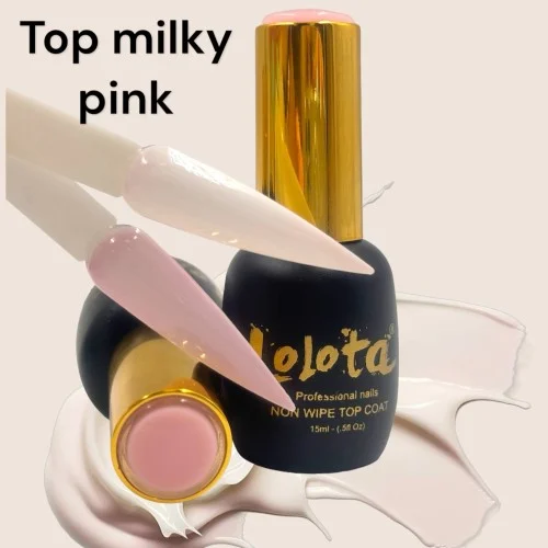 Top Coat Non Wipe MILKY PINK 15ml Lolota