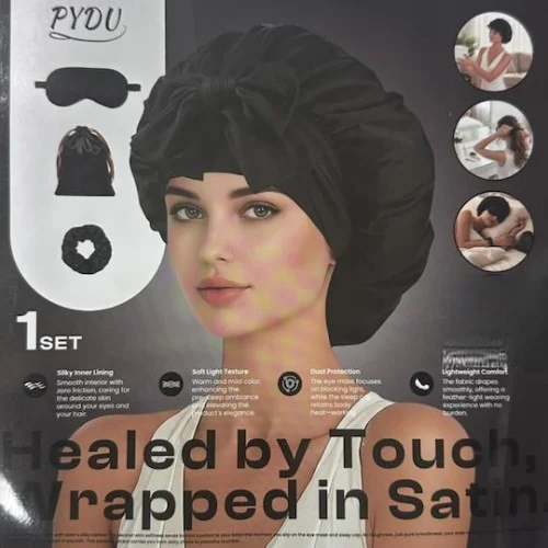 Σετ Σατέν Σκουφάκι Ύπνου Μάσκα Ματιών & Scrunchie