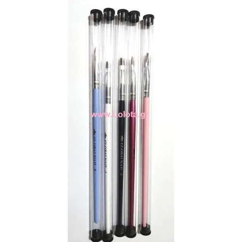 Πινέλα Νυχιών για Gel - Acrygel Σετ 5 τεμαχίων Μεγέθη 2-4-6-8-10