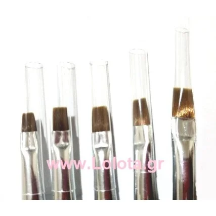 Πινέλα Νυχιών για Gel - Acrygel Σετ 5 τεμαχίων Μεγέθη 2-4-6-8-10