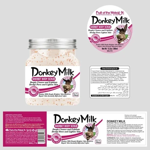 Donkey Milk Sherbet Body Scrub Wokali 350ml Ροζ
