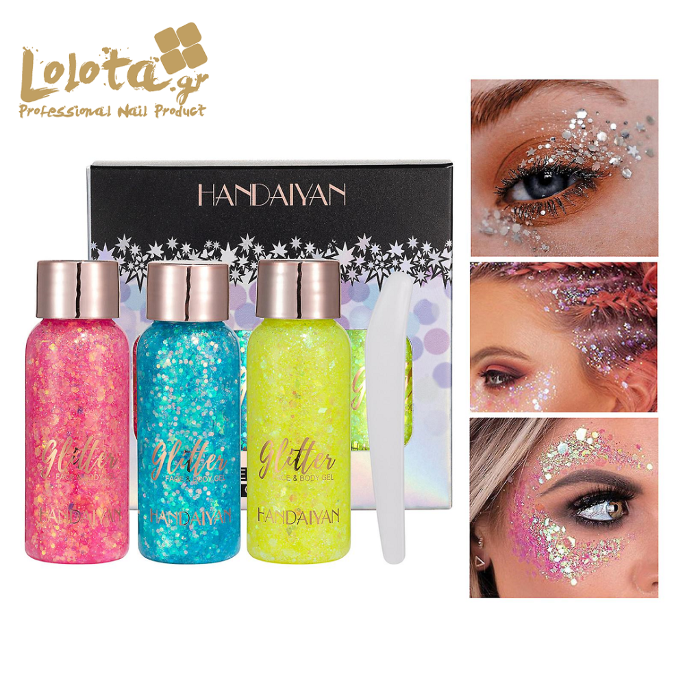 Glitter Face + Body Gel White 10ml Make Up Unisex main image 1
