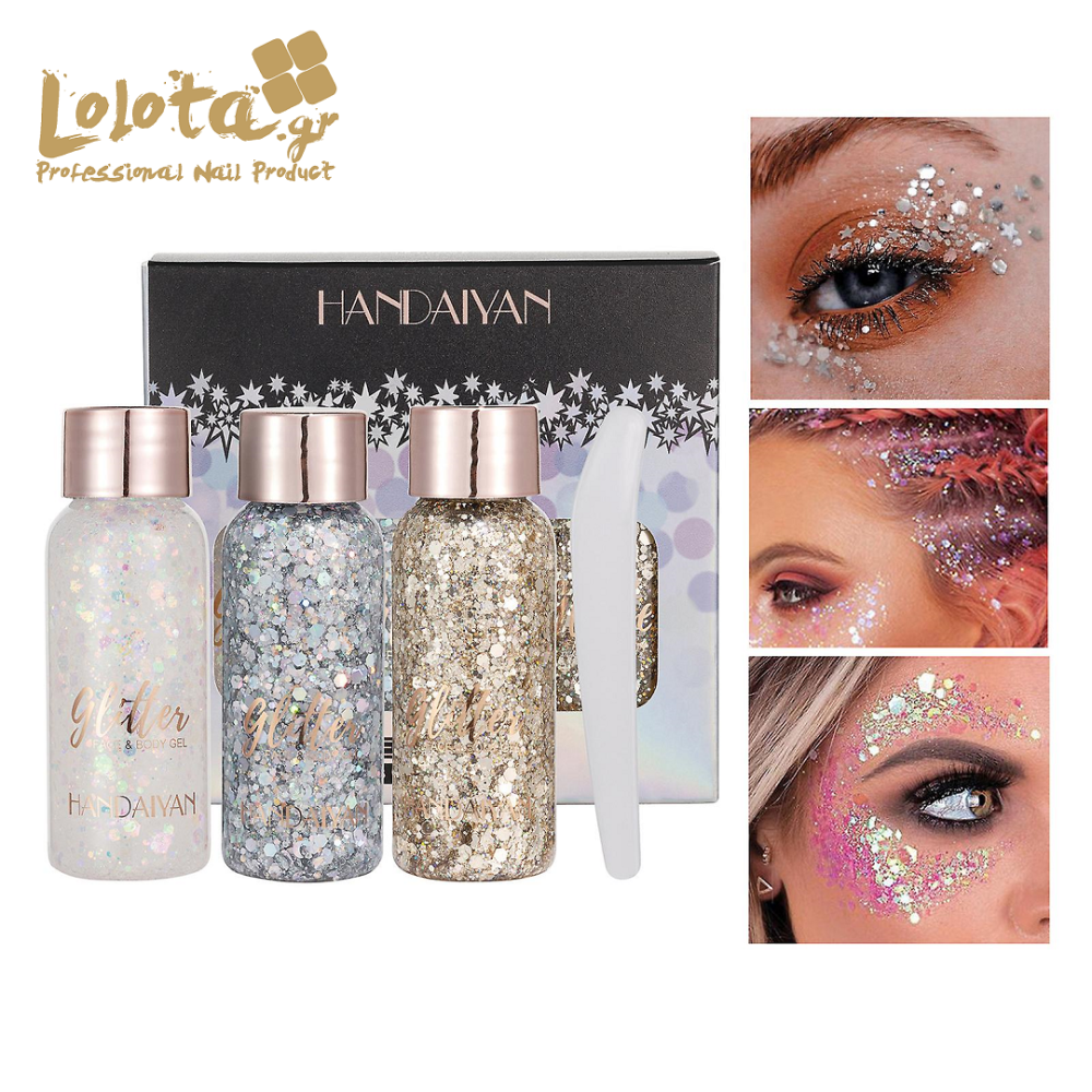 Glitter Face + Body Gel White 10ml Make Up Unisex