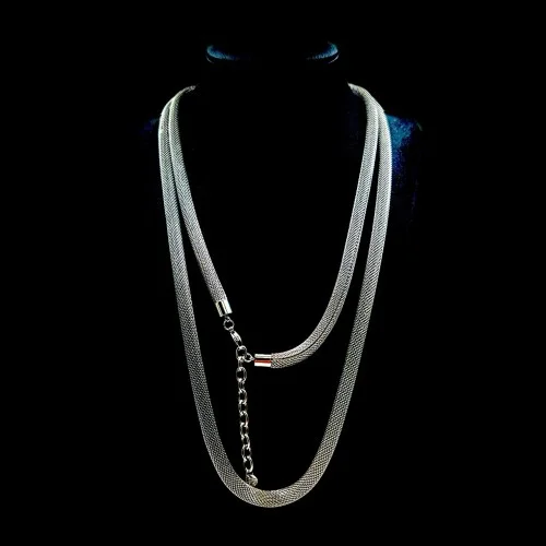 Ατσάλινο Κολιέ Φίδι Στρογγυλό Silver
