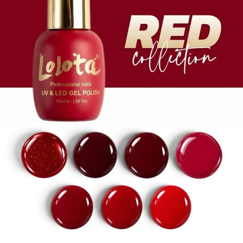 Lolota Red Collection Ημιμόνιμα Επαγγελματικά Βερνίκια 15ml