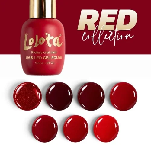 Lolota Red Collection Ημιμόνιμα Επαγγελματικά Βερνίκια 15ml