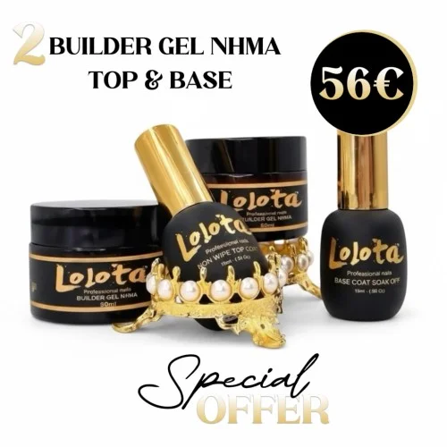 SALE 2 Builder Gel Νήμα Lolota 50ml ΔΩΡΟ BASE & TOP LOLOTA 15ml