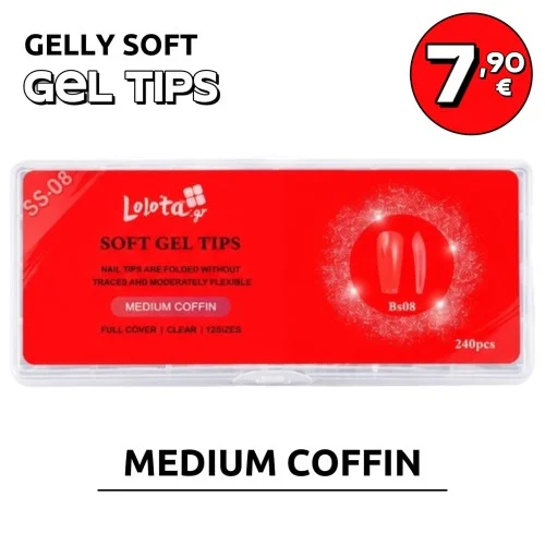 Lolota Soft Gel Tips Medium Coffin BS08