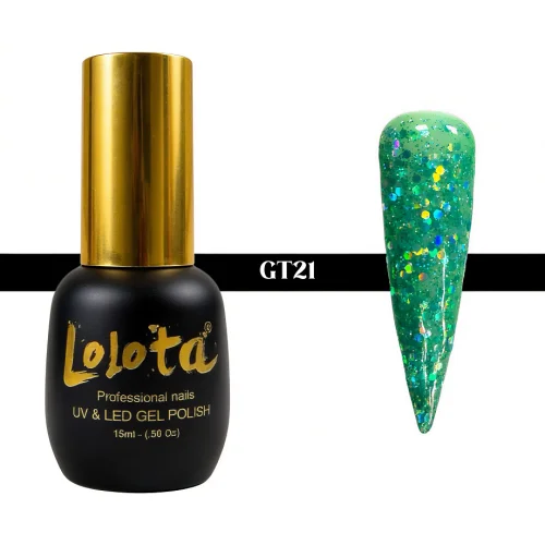 Ημιμόνιμο Glitter Επαγγελματικό Βερνίκι Lolota 15ml GT21