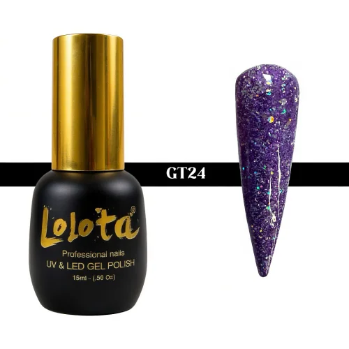Ημιμόνιμο Glitter Επαγγελματικό Βερνίκι Lolota 15ml GT24