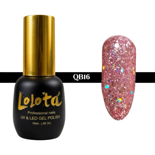 Ημιμόνιμο Glitter Επαγγελματικό Βερνίκι Lolota 15ml QB16